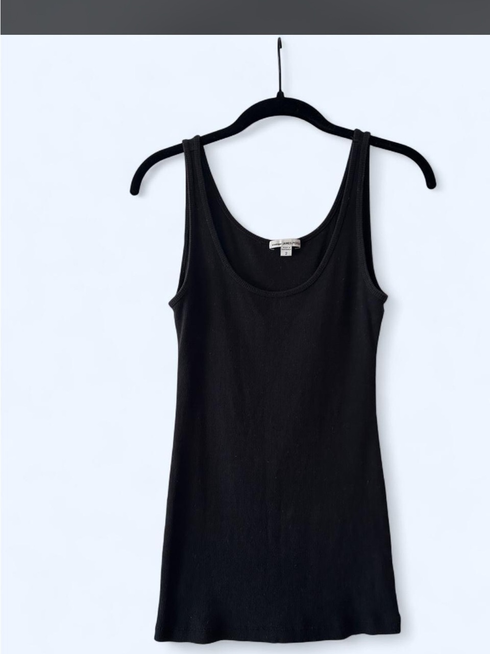 Classic Black Ribbed Tank Top by James Perse